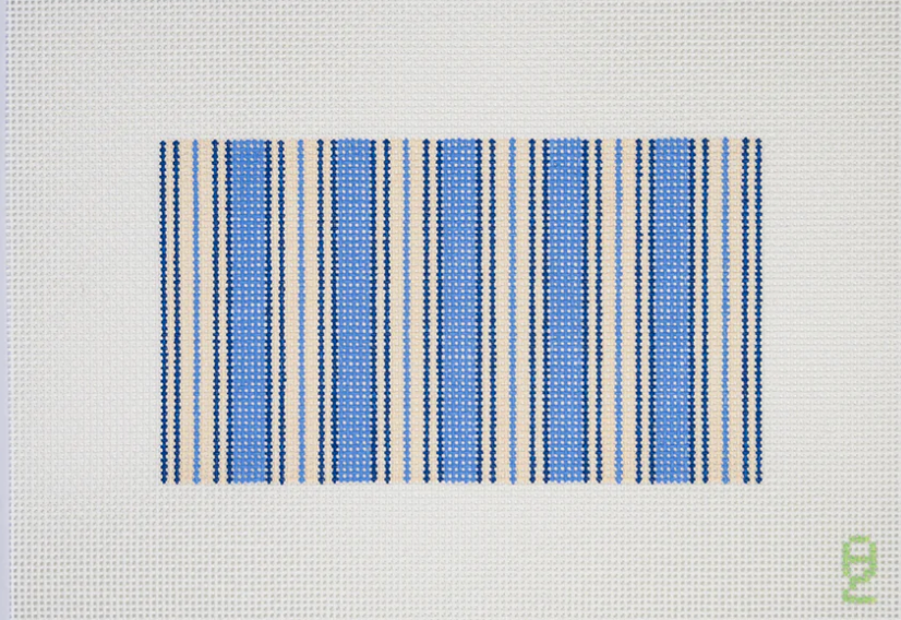 oz needle and thread Blue Ticking Needlepoint Glasses Case canvas