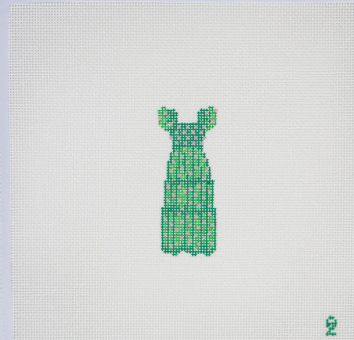 oz needle and thread Green Sleep nap Dress needlepoint canvas