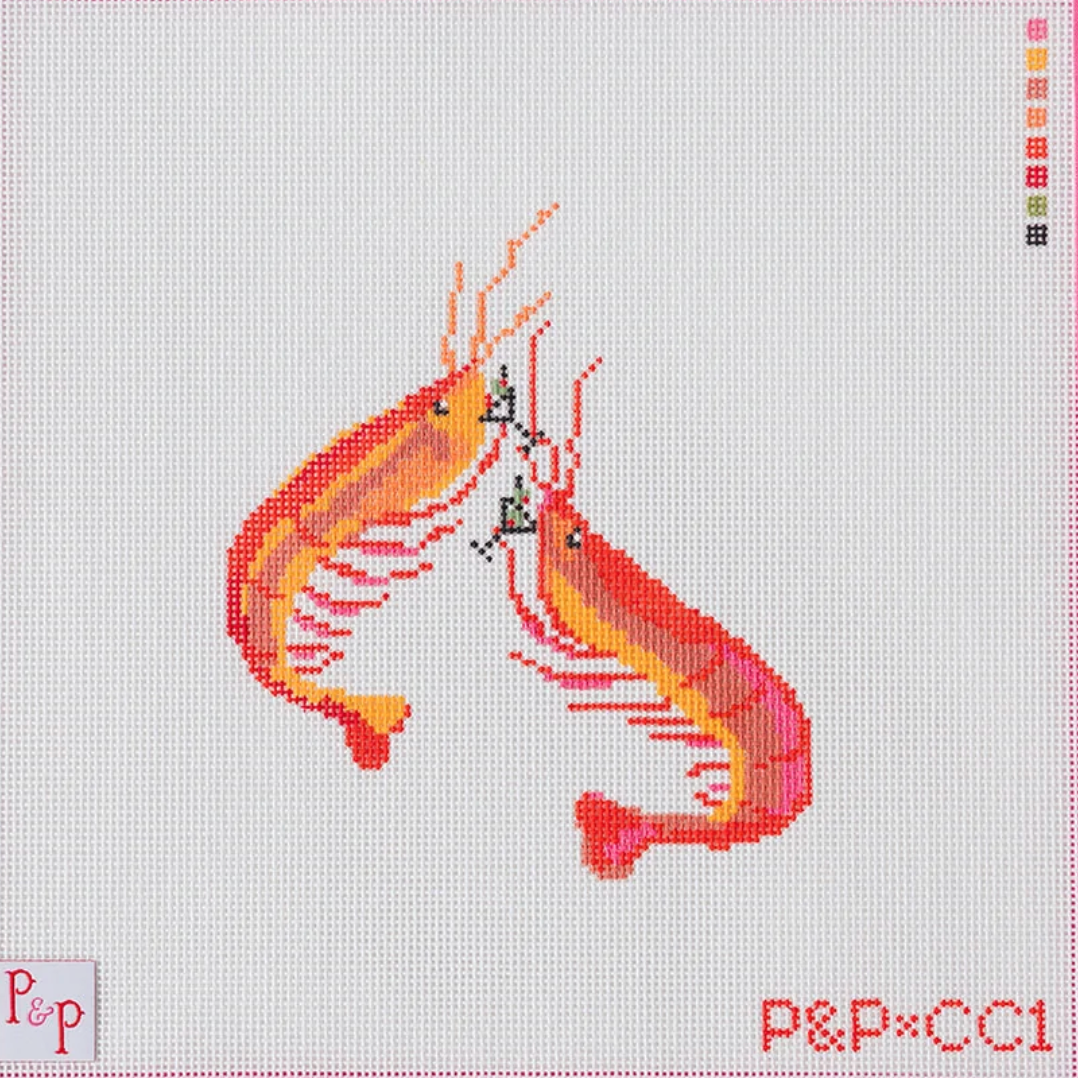 penny and penny Shrimp Cocktail needlepoint canvas
