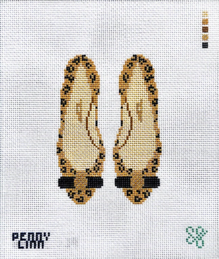 penny linn Animal Print Designer Flats needlepoint canvas