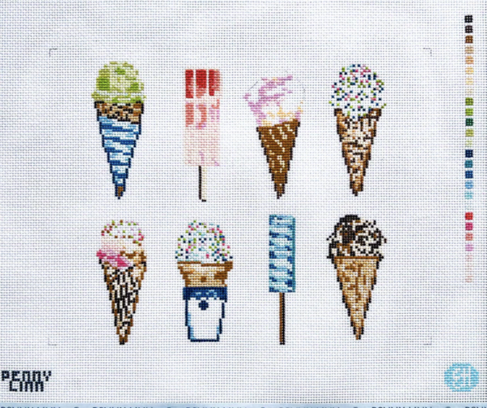 penny linn Freezer Treats needlepoint canvas