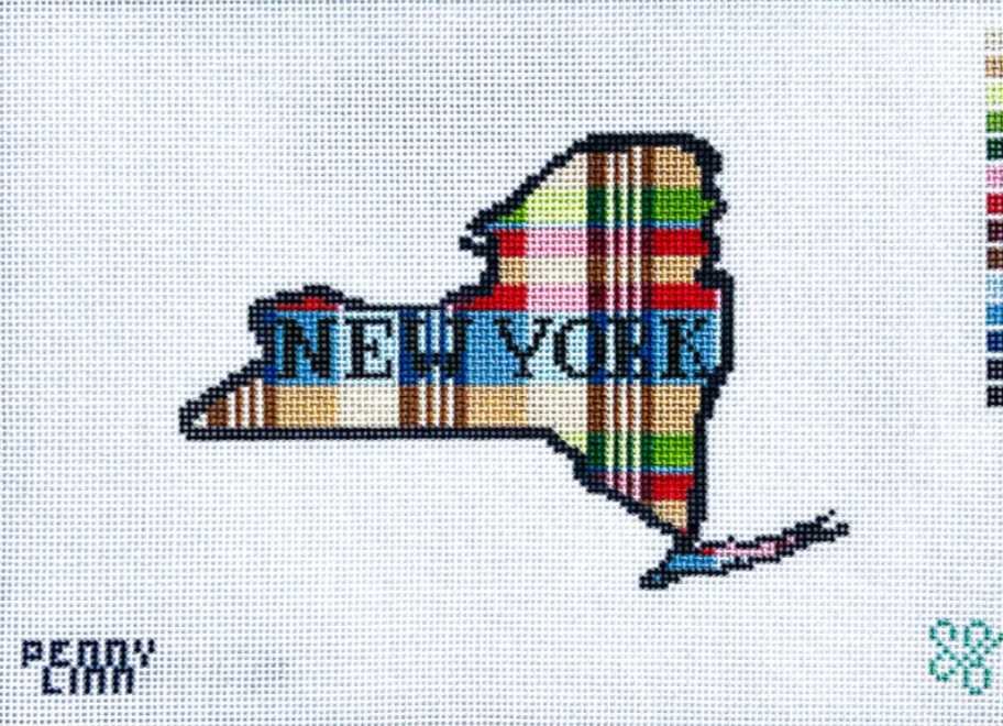 penny linn Madras Plaid New York needlepoint canvas