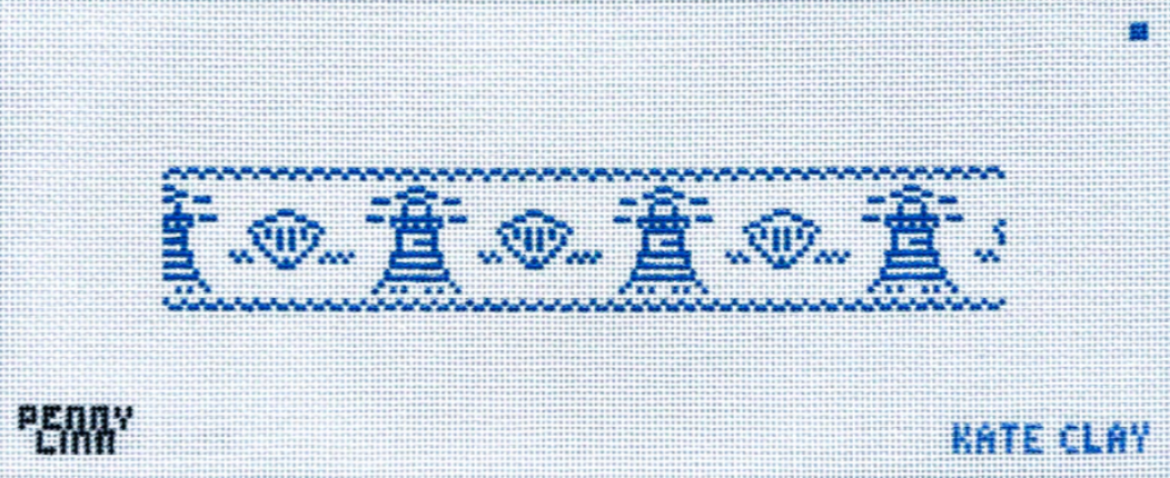 penny linn Nantucket Reverie Lighthouse and Shell Key Fob needlepoint canvas