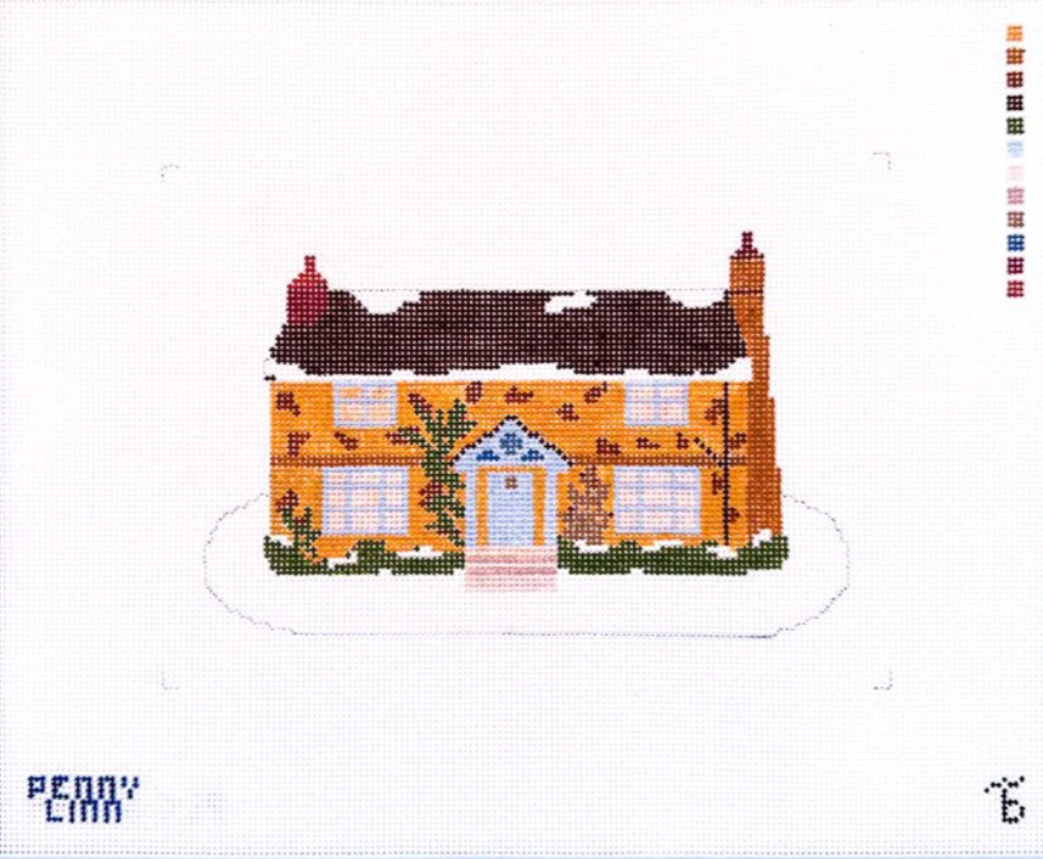 penny linn The Holiday House needlepoint canvas