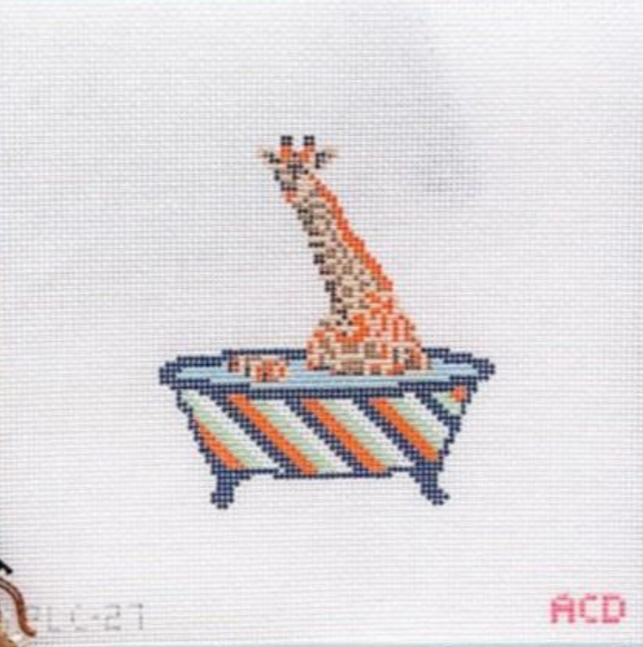 penny linn Tub Friends Giraffe needlepoint canvas