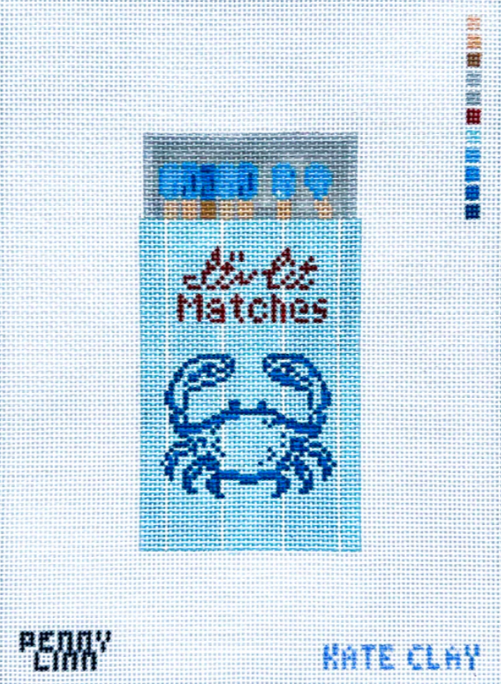 penny linn kate clay crab matchbox needlepoint canvas