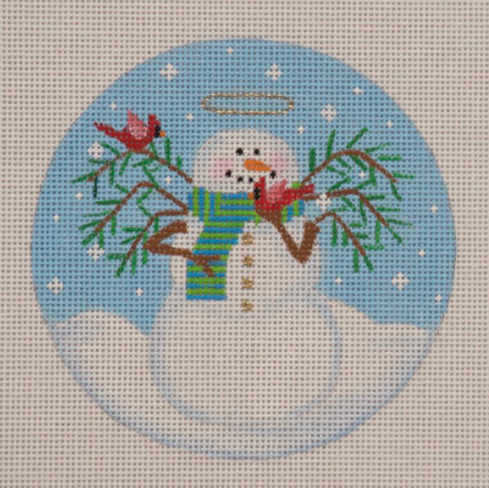 pepperberry Snowman Angel needlepoint canvas