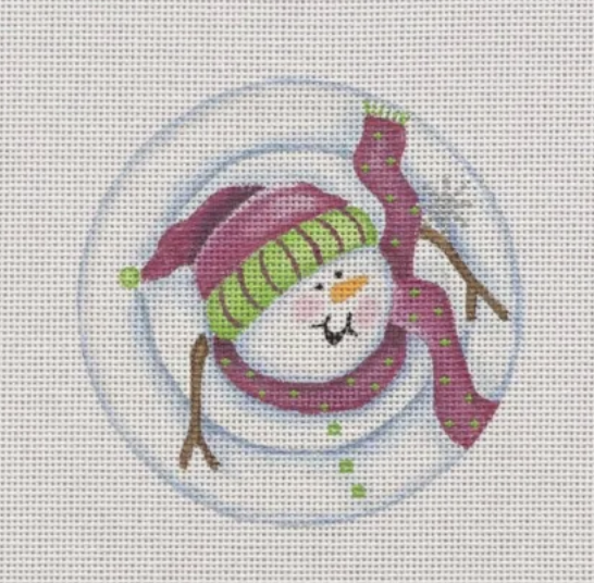 pepperberry Stacked Snowman Samantha needlepoint canvas