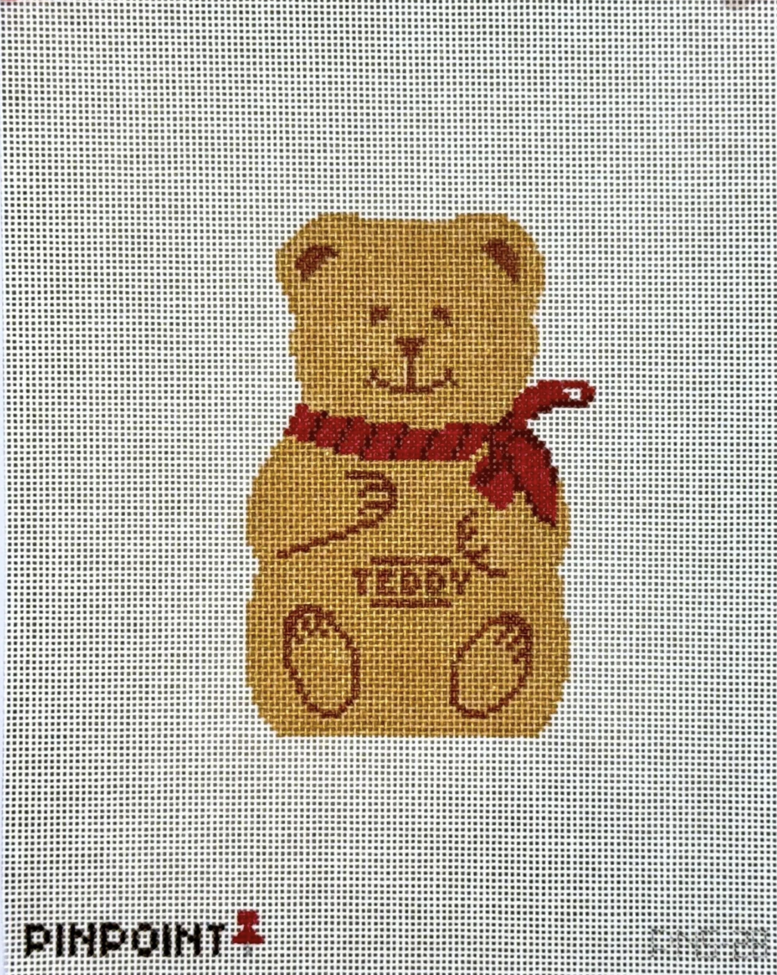 pinpoint Chocolate Teddy Bear needlepoint canvas