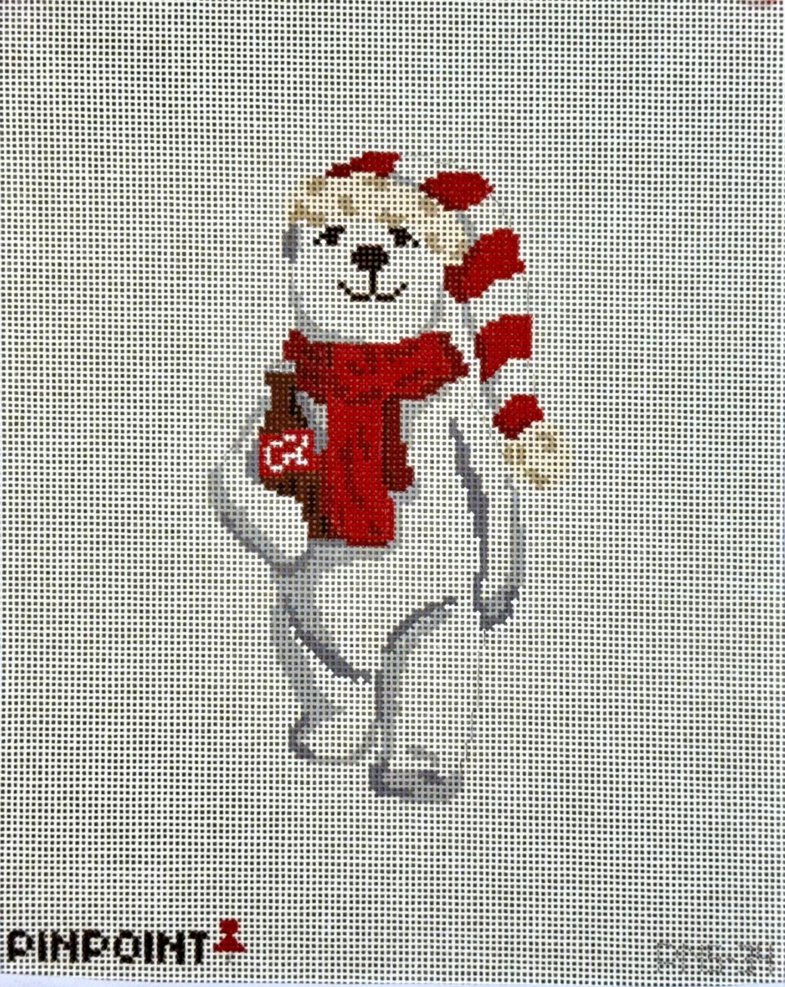 pinpoint Holiday Cola Polar Bear needlepoint canvas