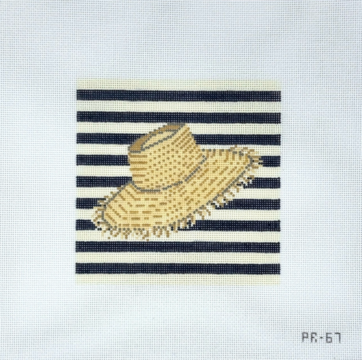 pip and roo Straw Beach Hat needlepoint canvas