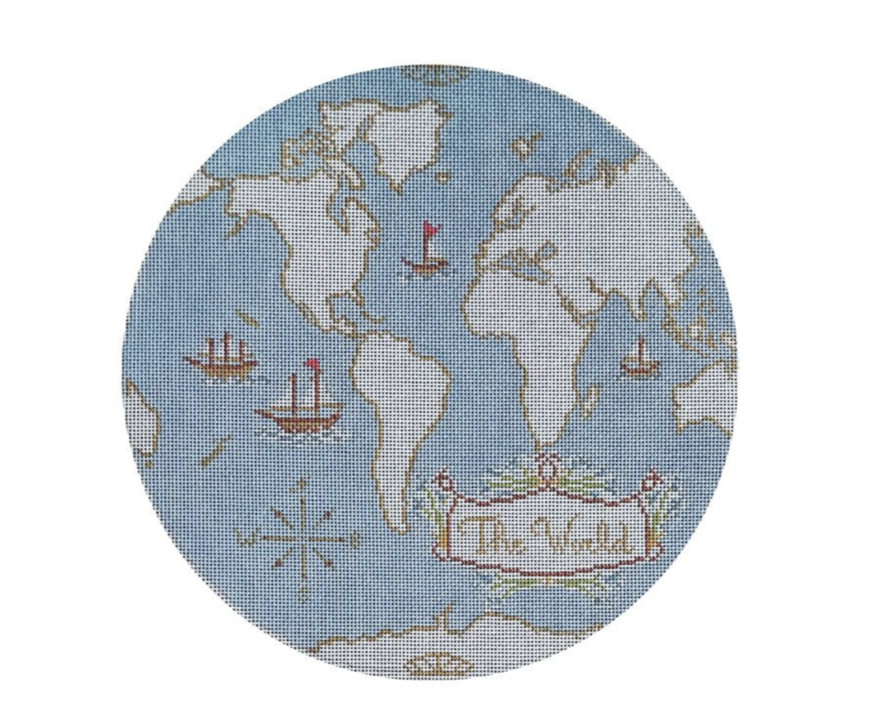 plum stitchery atlas pillow needlepoint canvas