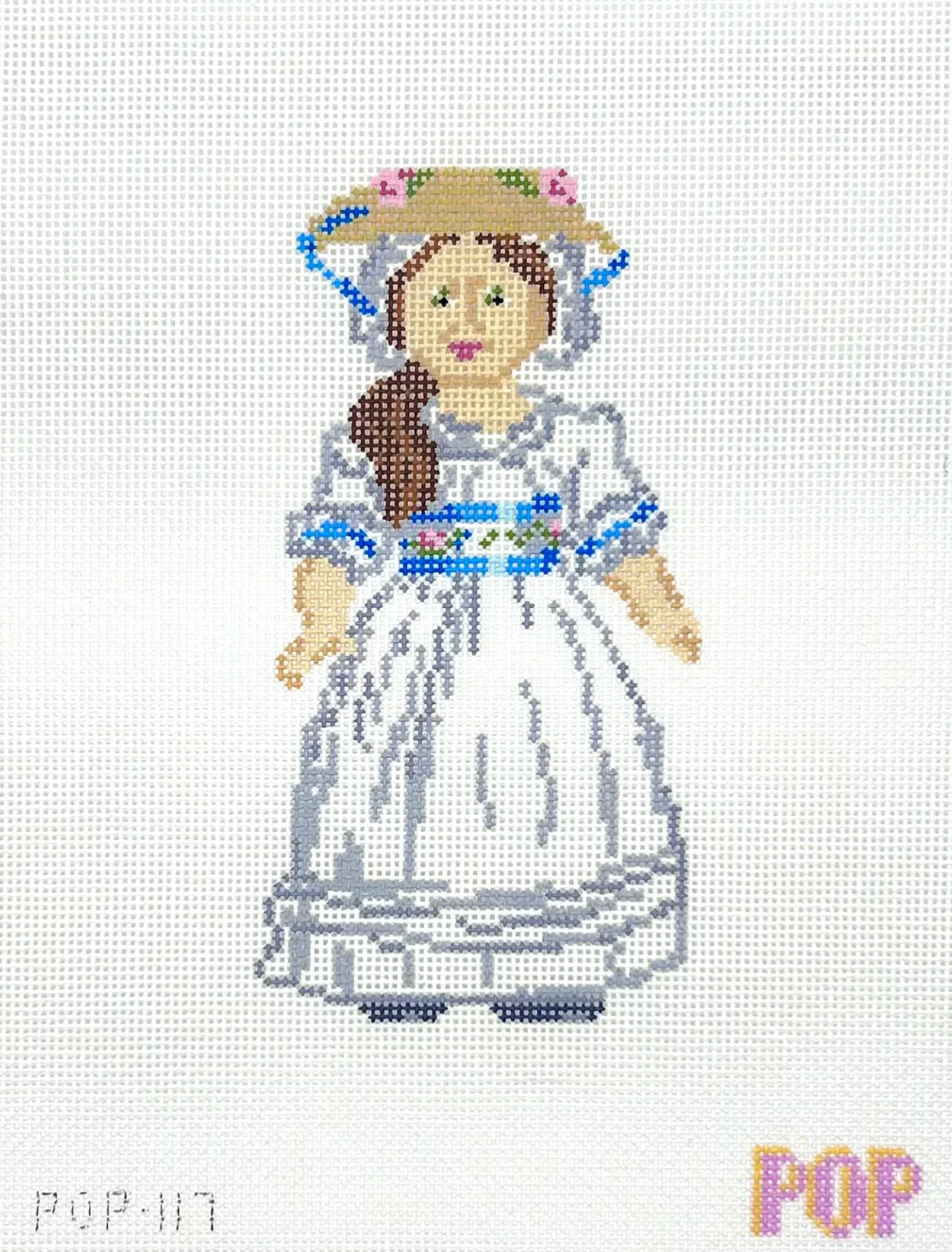pop needlearts Felicity Summer Hat American Girls Doll needlepoint canvas