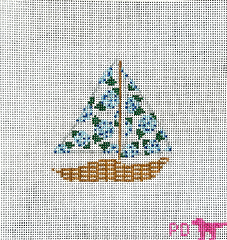 poppy designs Hydrangea Sailboat needlepoint canvas