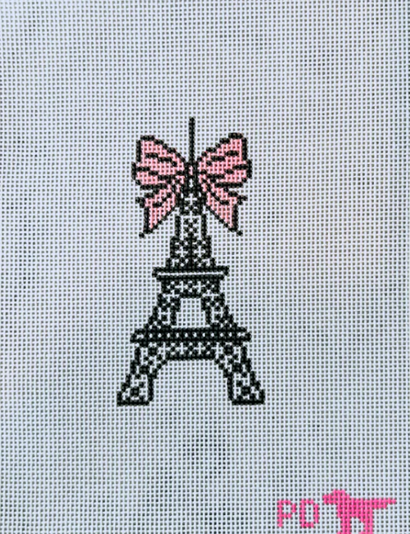 poppy designs eiffel tower bow needlepoint canvas