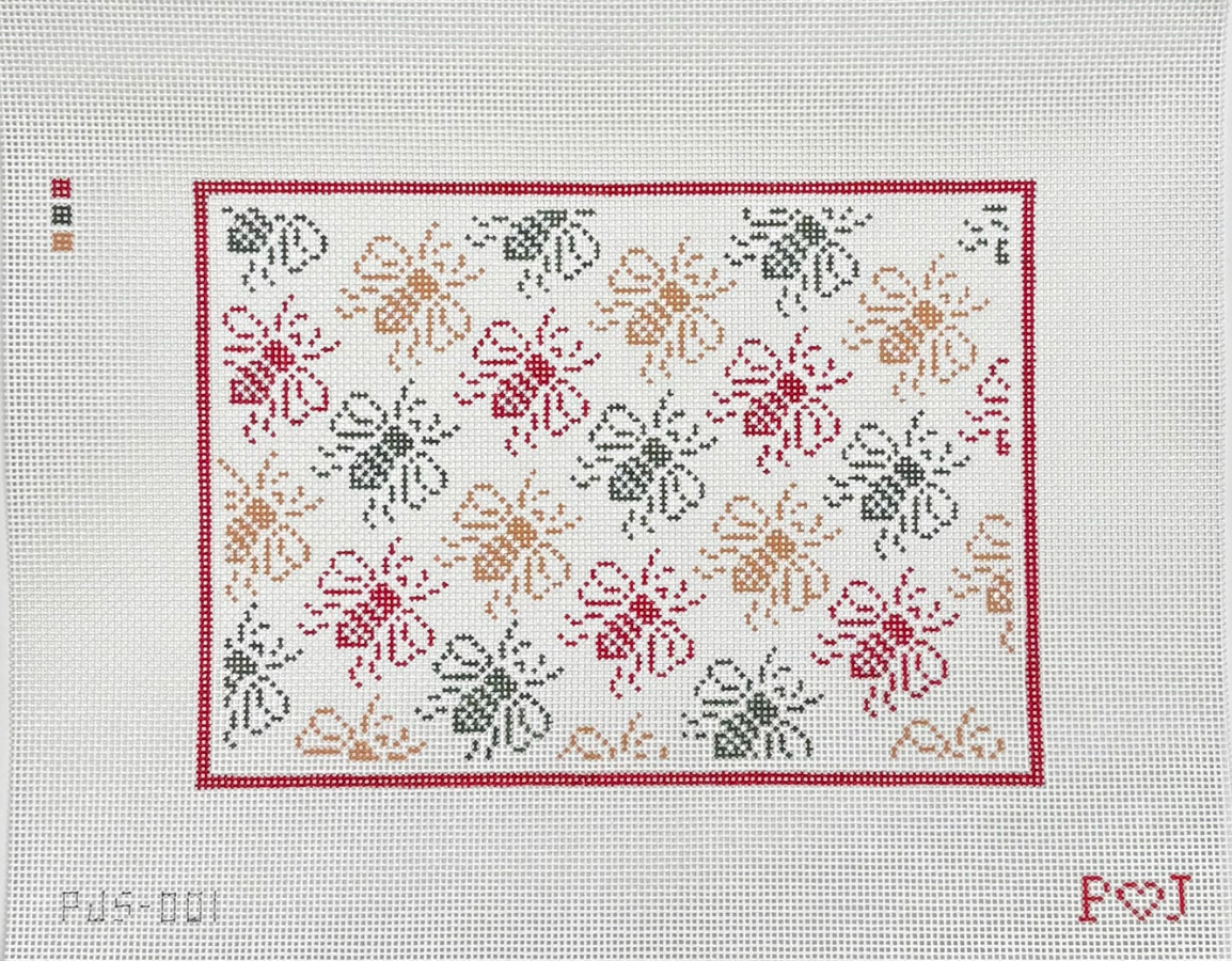 poppy j stitches Queen Bees Gucci clutch needlepoint canvas