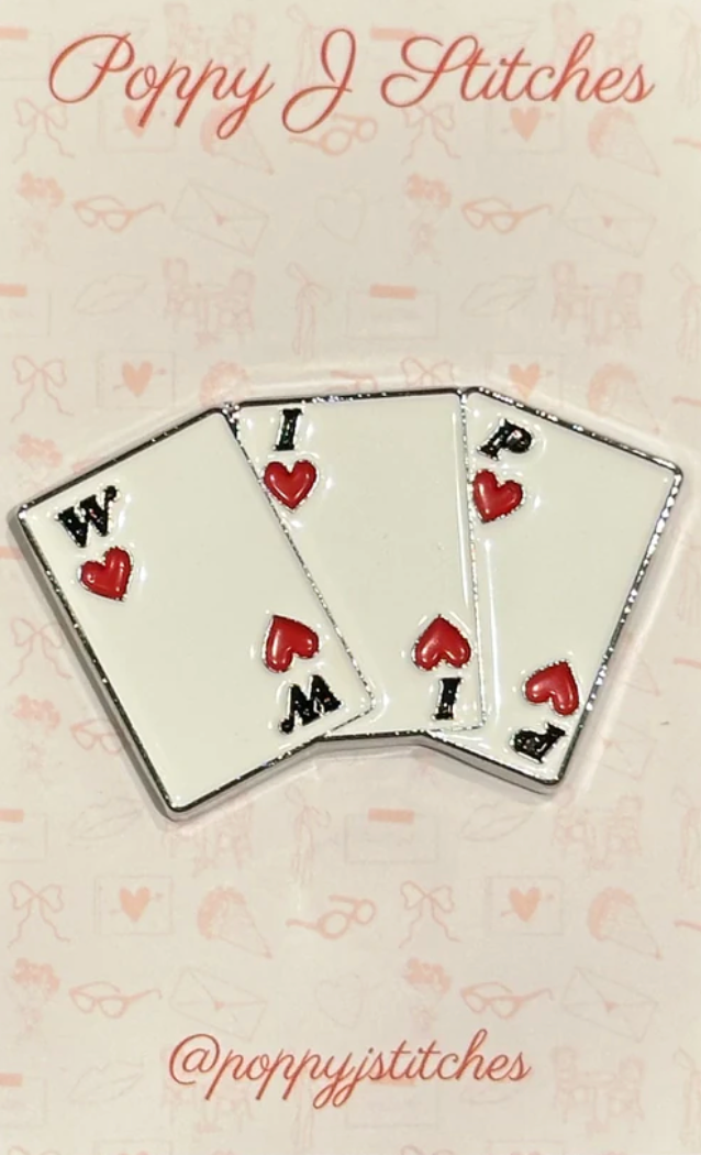 poppy j stitches WIP Playing Card Needle Minder