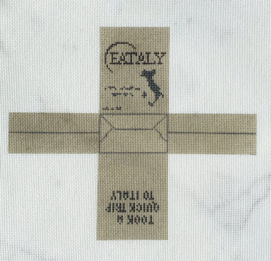 rachel barri 3d Eataly bag needlepoint canvas