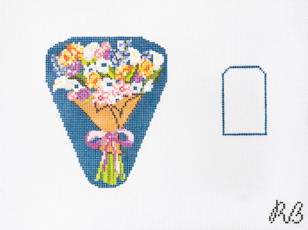 rachel barri Blooming Bouquet Scissor Case needlepoint canvas
