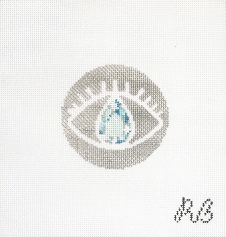 rachel barri Diamond Evil Eye needlepoint canvas