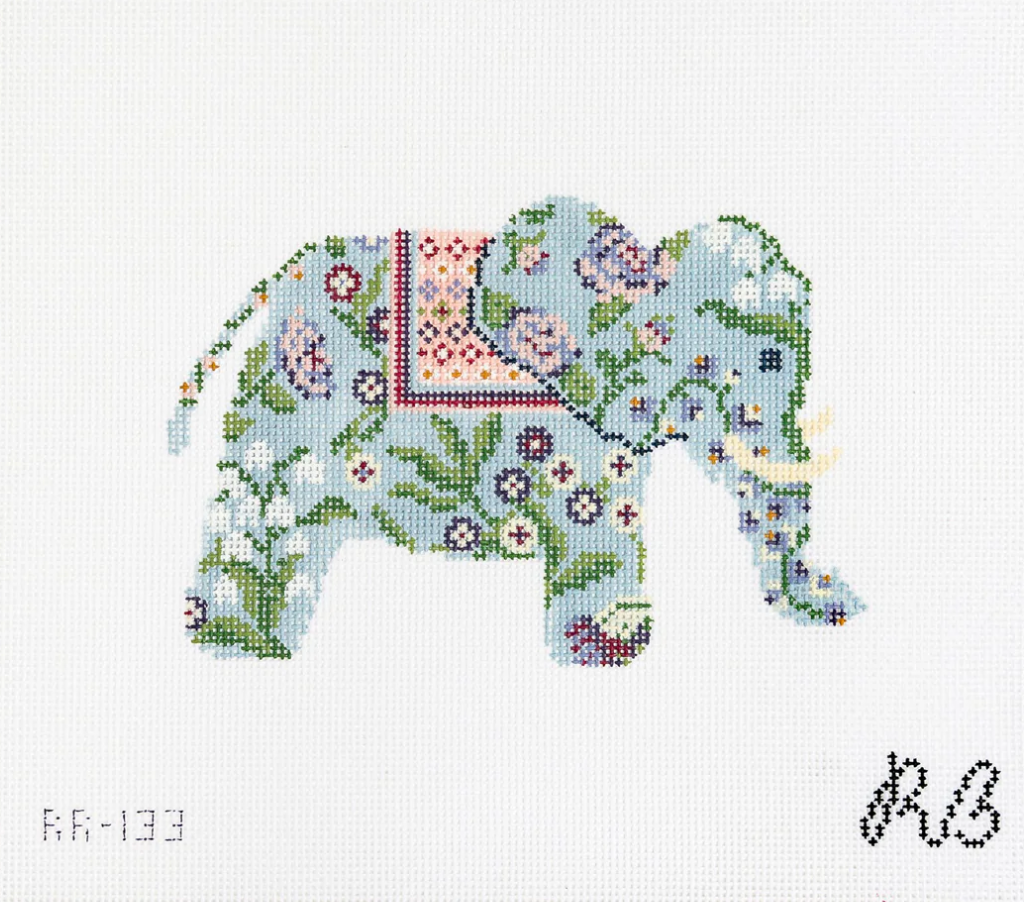 rachel barri Evie the Elephant needlepoint canvas