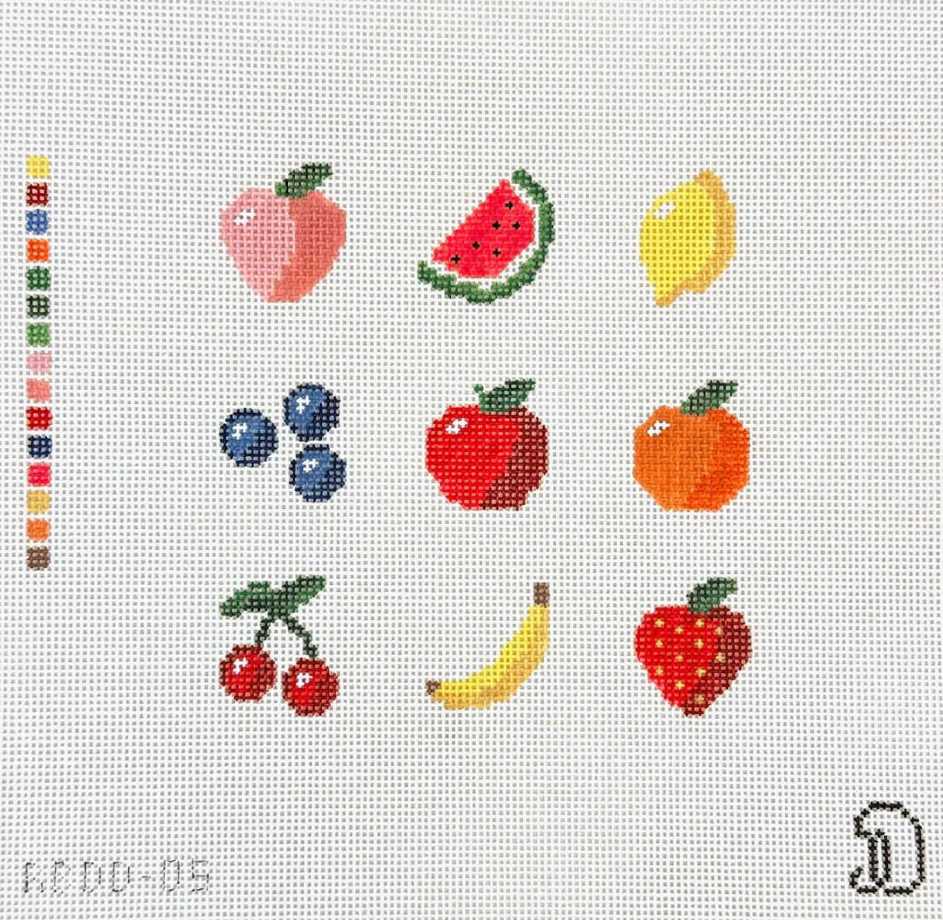 rachel barri Fruits Grid needlepoint canvas