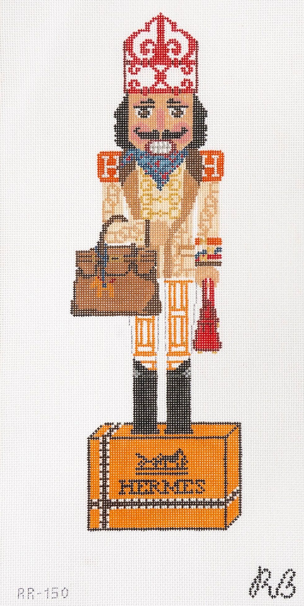 rachel barri Hermie S. Cracker nutcracker needlepoint canvas