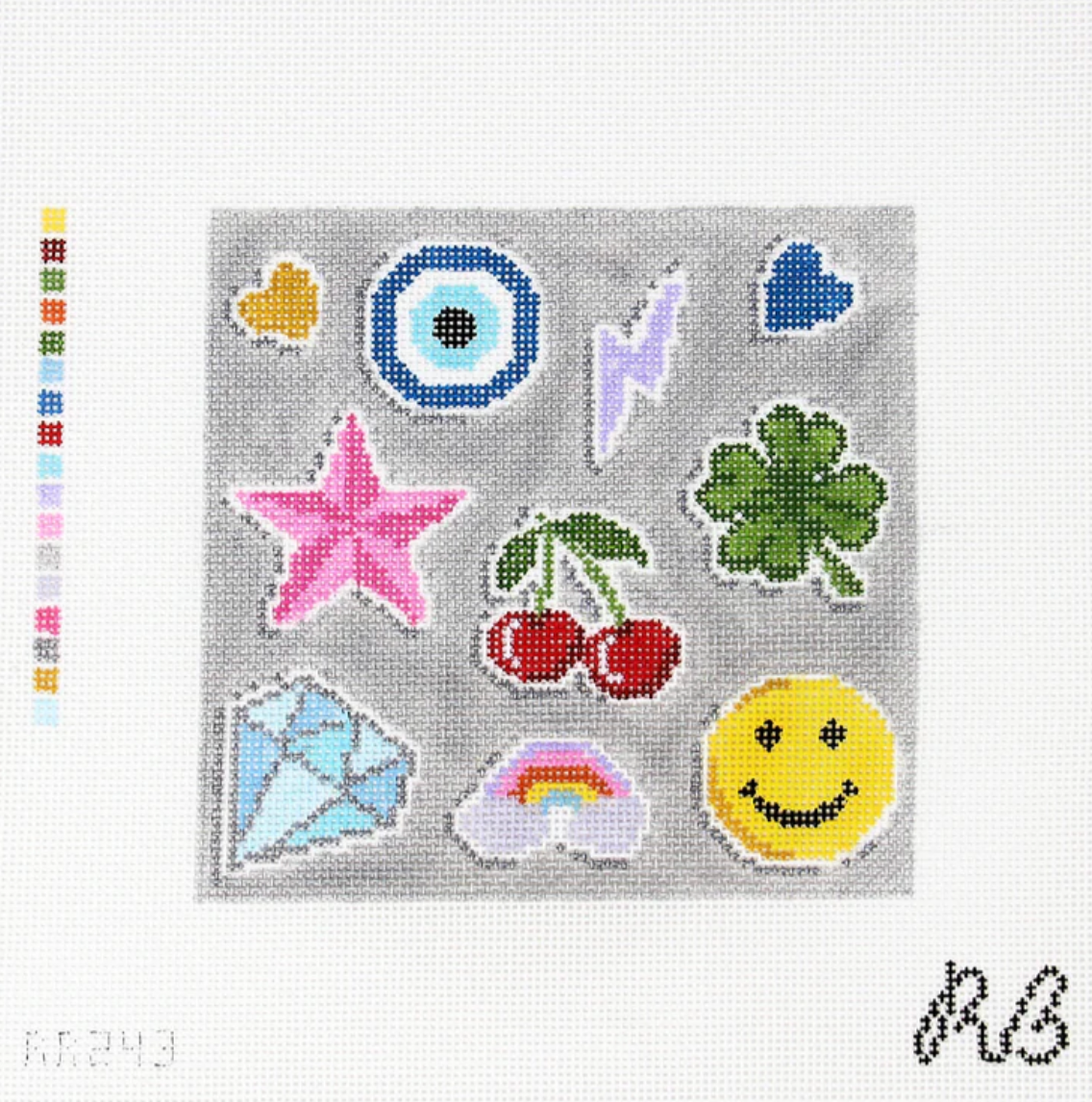 rachel barri Stickers Square needlepoint canvas