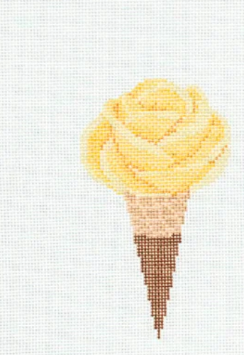 rachel barri gelato rose yellow needlepoint canvas