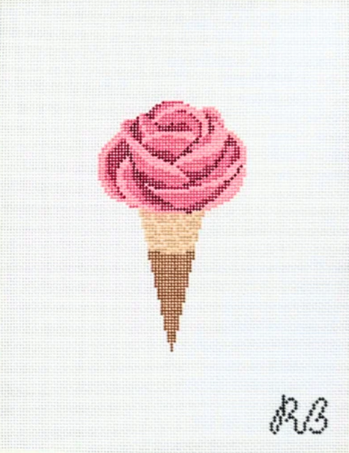 rachel barri pink gelato rose needlepoint canvas