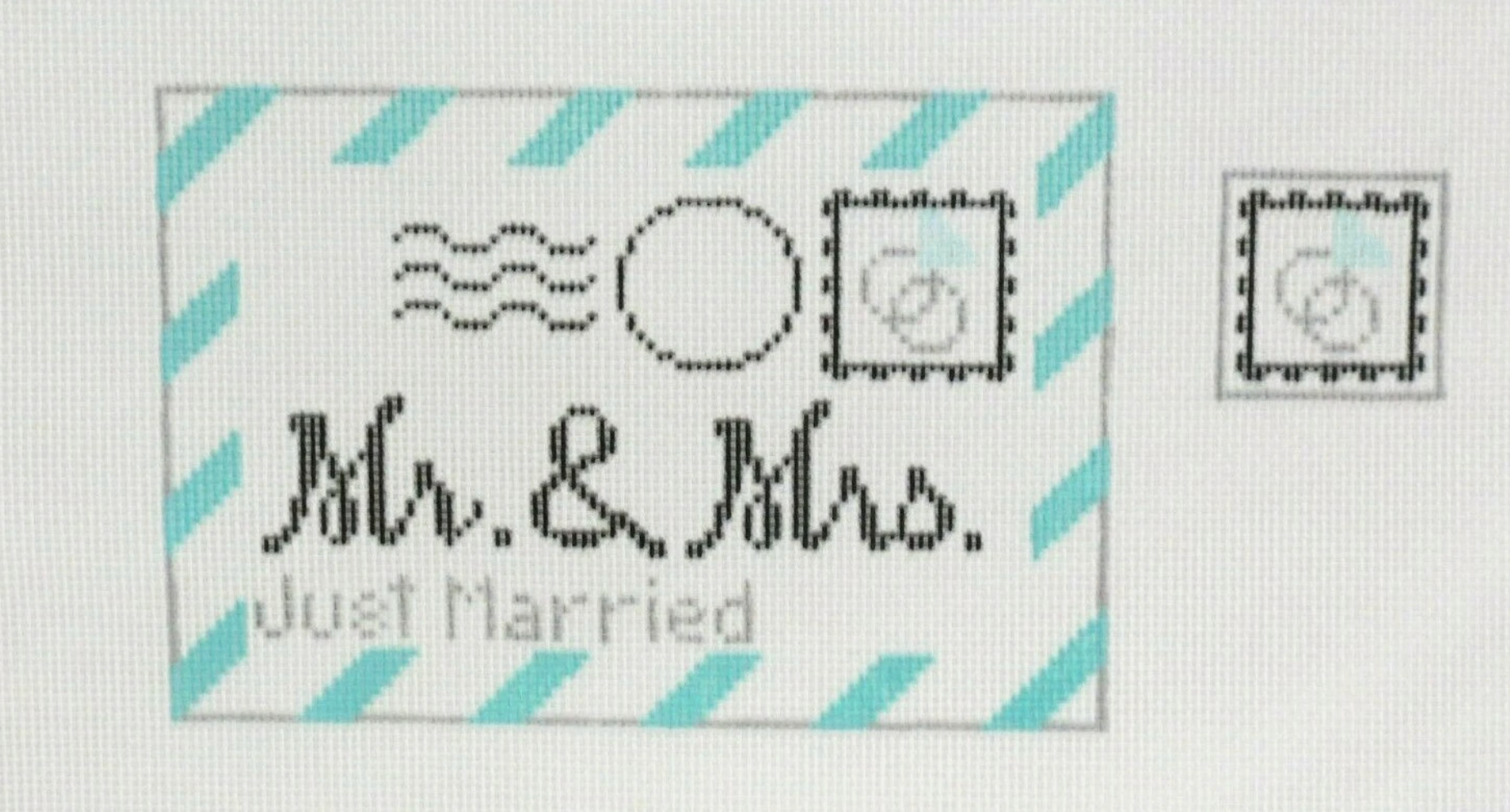 rachel donley Mr and Mrs Ring Bearer Pillow needlepoint canvas