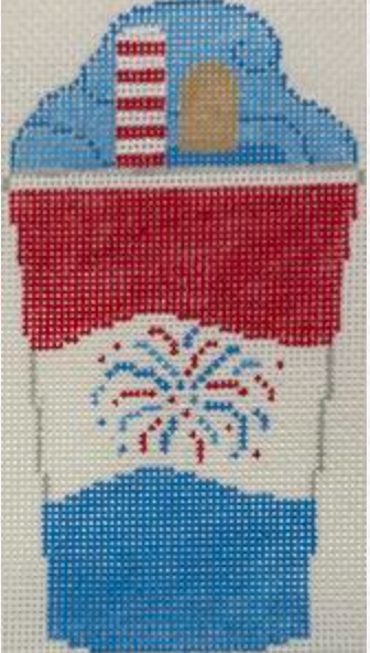 rachel donley Red White and Blue Popsicle Cup needlepoint canvas