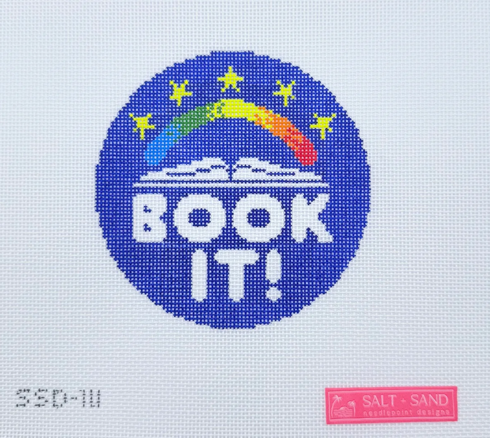 salt and sand book it round needlepoint canvas