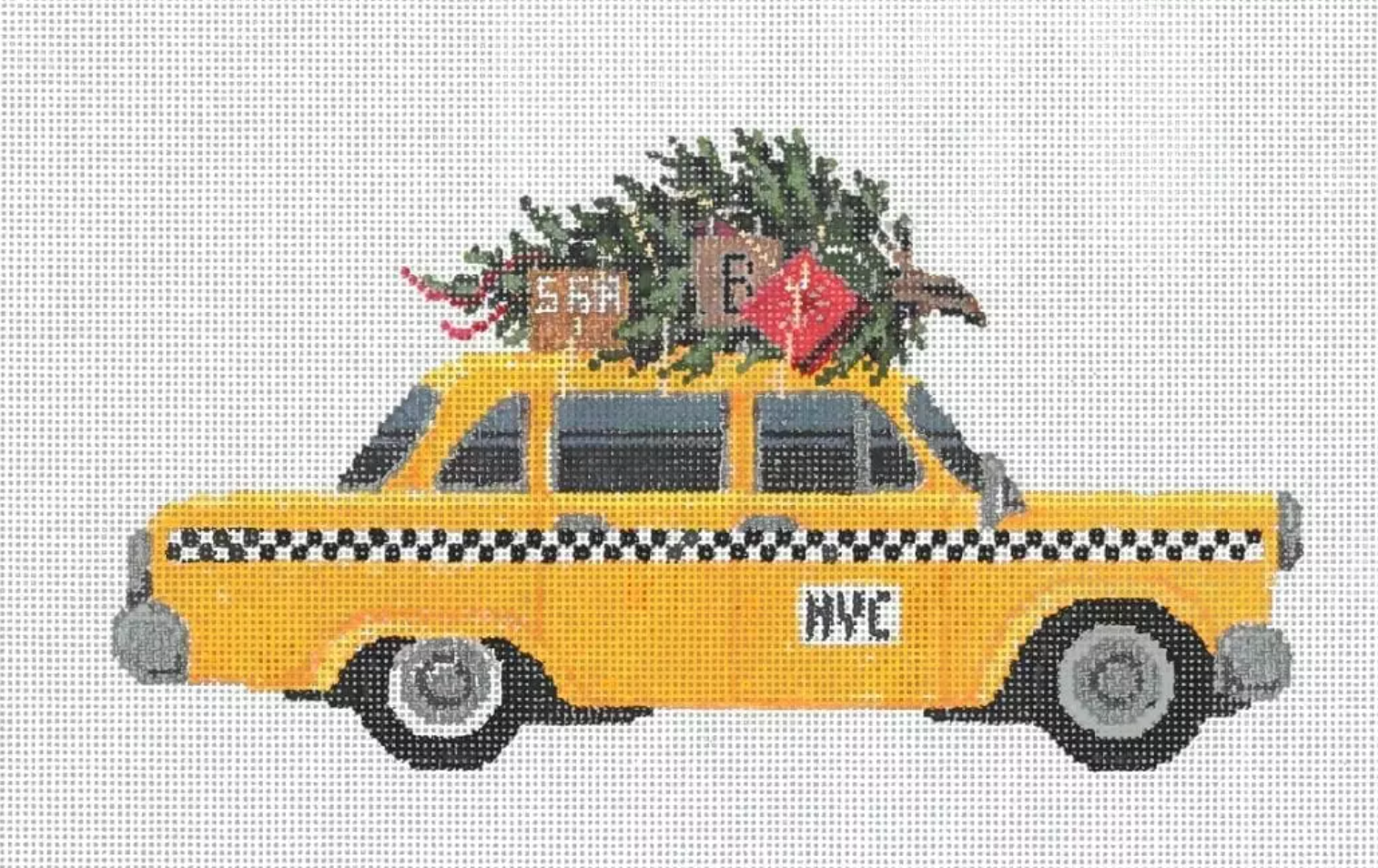 sandra gilmore nyc taxi needlepoint canvas