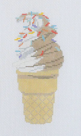 sara fitz Soft Serve Ice Cream needlepoint canvas