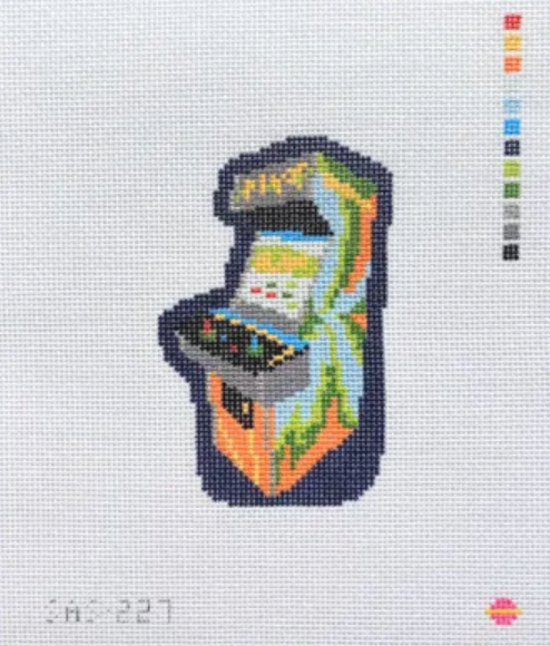 saturnalia Arcade Game Terminal needlepoint canvas