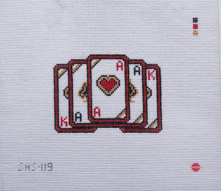 saturnalia Full House cards needlepoint canvas