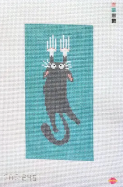 saturnalia Gray Cat Tapestry needlepoint canvas