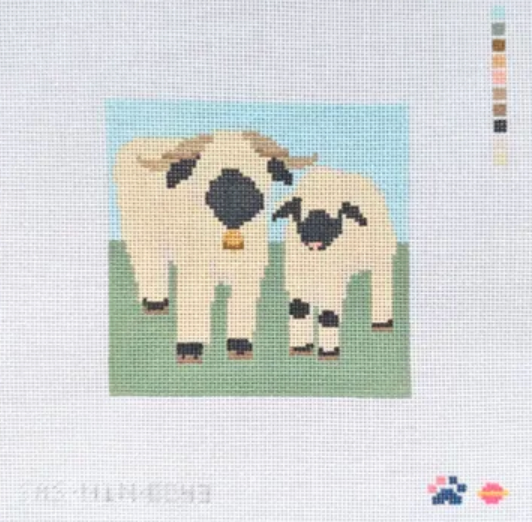 saturnalia Mom and Baby Sheep needlepoint canvas