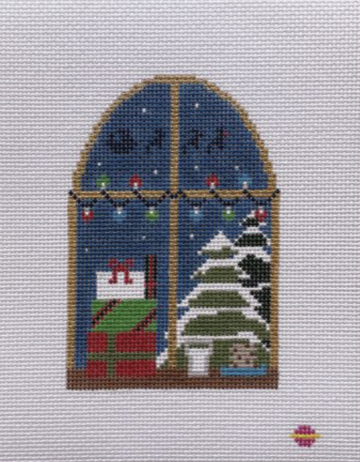 saturnalia Santa's Skies Window needlepoint canvas