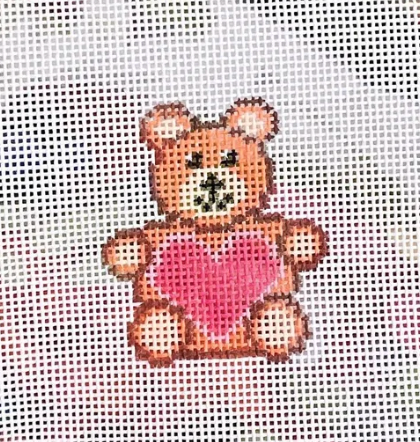 saturnalia Tiny Valentine's Day Bear needlepoint canvas