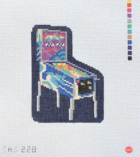 saturnalia stitching Pinball Machine needlepoint canvas