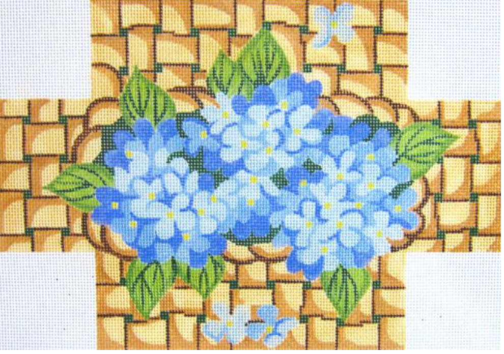 silver needle Hydrangea Brick Cover needlepoint canvas