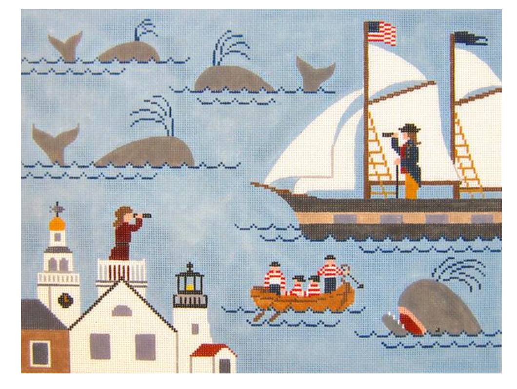 silver needle Nantucket Lovers needlepoint canvas