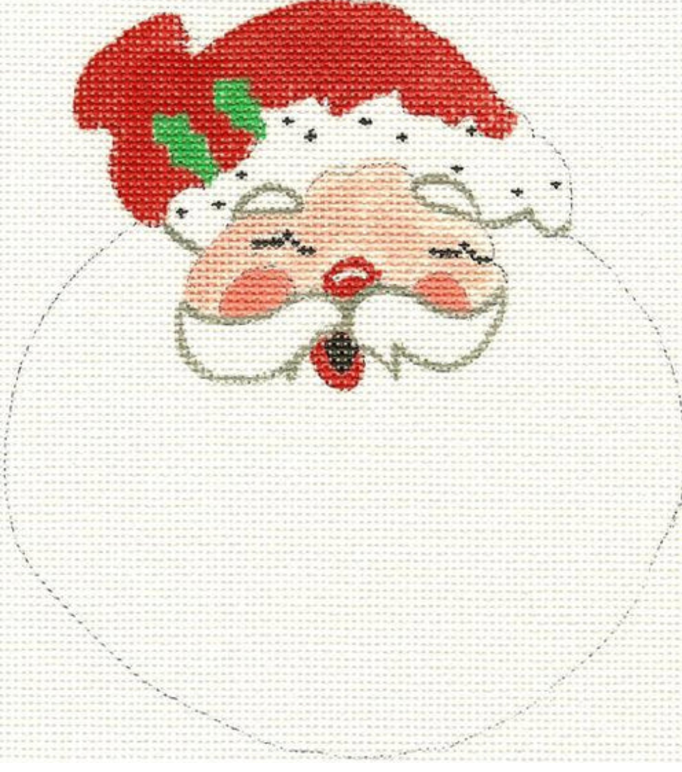 silver needle Santa Face Ornament needlepoint canvas