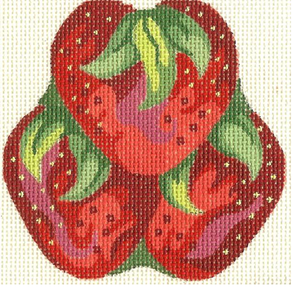silver needle Strawberries Ornament needlepoint canvas