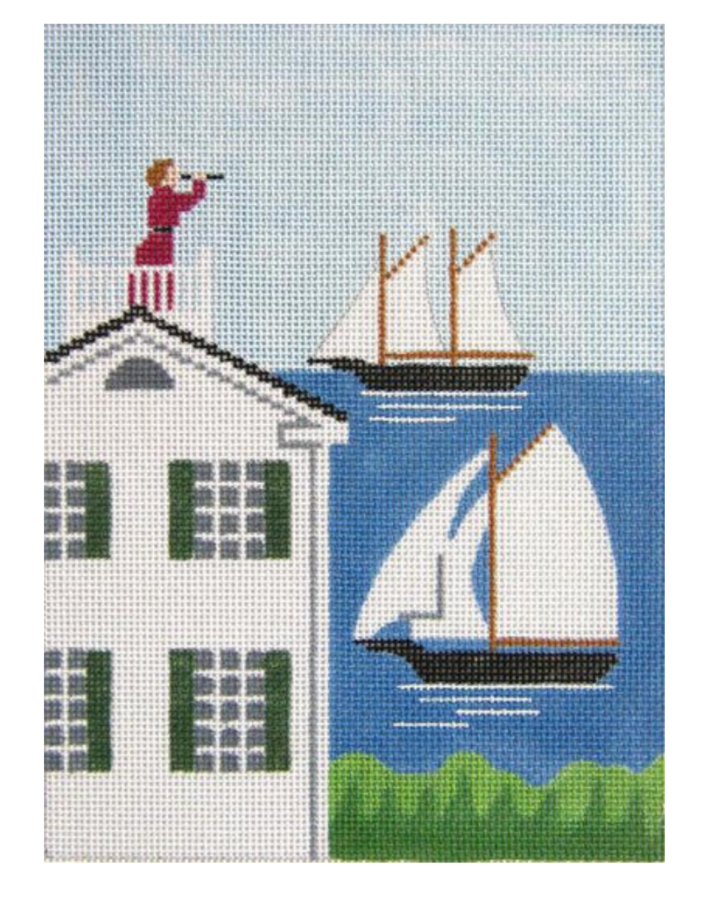 silver needle Widow's Walk needlepoint canvas