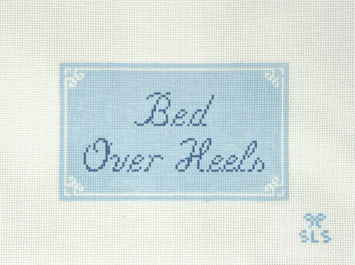 sls Bed Over Heels Pillow Blue needlepoint canvas
