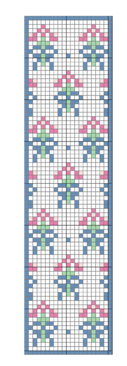 sls Pink Bouquets Key Fob needlepoint canvas