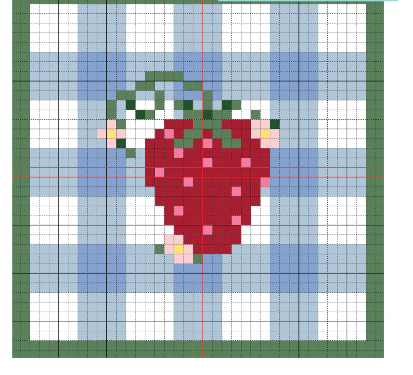 sls needlepoint blue Strawberry and Gingham Mini canvas